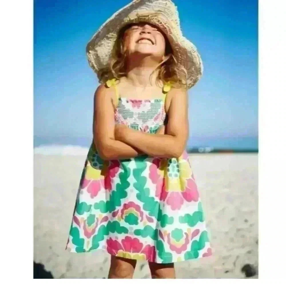 Mini Boden Girls Floral Smocked Sundress size 9/10 years old